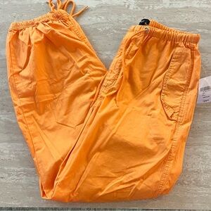Forever 21 Neon Orange Drawstring Waist Pants